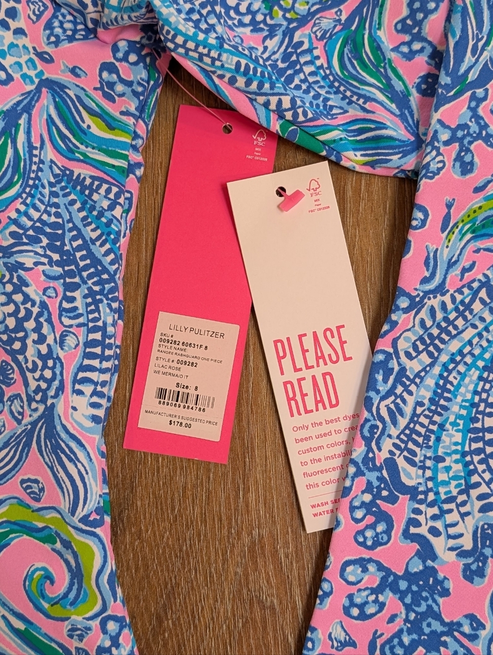 NWT Lilly Pulitzer Randee Rash Guard One Piece Swimsuit Size 8 - Picture 5 of 7